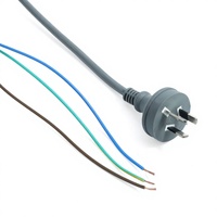 Cable de Alimentación Australiano H05VV-F 0.75mm² 1.2M 3 Pines a Extremos Abiertos, con Certificación SAA