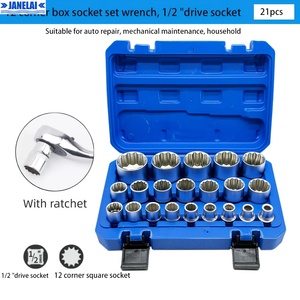 Jeu de 21 douilles à cliquet multi-dents, jeu de clés à douille multi-dents de 1/2 pouce, 8-36 mm en acier CR-V durable et de haute qualité pour les mécaniciens - Product Image 6