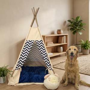 Pet Teepee Bed Indoor Dog House Cone <b>Tent</b> Plush Pet Shelter with Mattress for <b>Small</b> Dogs and Cats - Product Image 4
