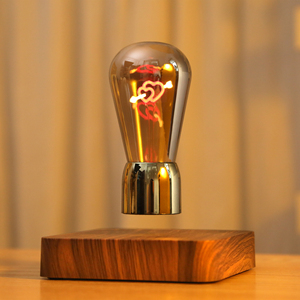 HCNT LED Table Rotating Floating Heart Wick Bulb ABS Magnetic Levitating Design Touch Control Middle Plug-In Personalized Home - Product Image 2