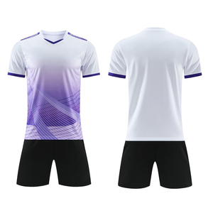 Ensemble de maillot de football unisexe pour compétition et entraînement, été, séchage rapide, respirant, antibactérien, 100% polyester, manches courtes, sport - Product Image 1