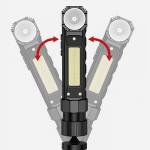 Linterna recargable USB con pivote magnético ajustable, práctica linterna de emergencia impermeable, Bombilla LED para trabajo, luz de trabajo manual - Product Image 5