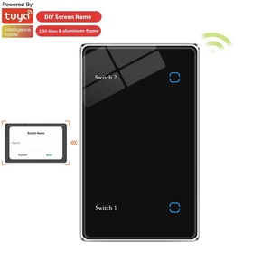 Interruptor de pantalla LED de 2 vías con marco de aluminio sensible al tacto, control por voz con <span class=keywords><strong>altavoz</strong></span> IA, panel de pared <span class=keywords><strong>inteligente</strong></span> ZigBee DIY - Product Image 1