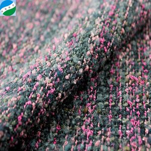 중국 섬유 도매 짠 폴리 에스터 양모 트위드 재고 직물 겨울 코트 - Product Image 1