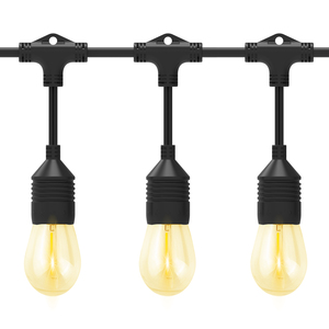 Cadena de bombillas Edison S14 de 24 piezas de 48 pies de grado comercial IP65 ETL listado Interior Exterior conectable iluminación decorativa de alta resistencia - Product Image 2