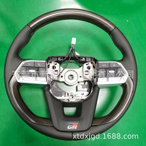 Carbon Fiber Steering <b>Wheel</b> 3 <b>Spokes</b> Sports Style For Toyota Land Cruiser Prado LC300 LC250 Black - Product Image 5