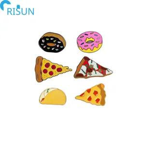 Manufacturers Suppliers Made OEM in China Food Metal Soft Enamel Doughnut Pizza Candy Enamel Pin Customize Enamel Lapel Pins
