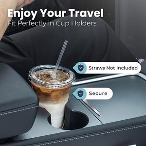 Gobelets en plastique transparent de 9 oz avec couvercles plats, gobelets jetables pour café glacé, gobelets sans BPA pour fête, stand de limonade, boissons froides - Product Image 2