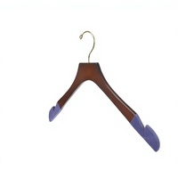 Luxury High Quality Thin Birch Wood Hangers Flocked Burgundy Shoulder Flock/Notch Eco-Friendly Space-Saving for Store