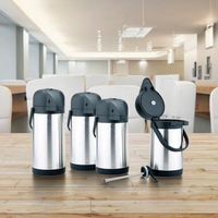 Termo de Acero Inoxidable Aislado para Café y Té, Portátil, con Presión de Aire, 600 ml, Diseño con Logotipo Empresarial, Tapas, Botella de Agua de 128 oz