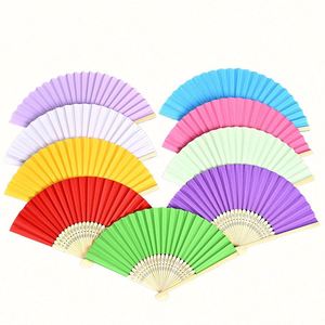 Abanicos de Mano Portátiles de Bambú para Invitados de Boda, Diseño de Arte Folclórico Tallado y Pintado, Recuerdo para Fiesta de Navidad - Product Image 2