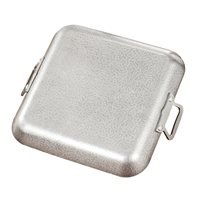 Assiette carrée rétro Harmony, plate et peu profonde, pour usage commercial, créative, pour collations, à fond plat, compatible micro-ondes, motif uni, plateau ancien, en acier inoxydable durable