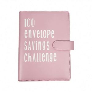 Reusable <b>Spiral</b> Leather <b>A5</b> Customizable 100 Sheets Envelope Savings Challenge Binder Custom Logo Cash Envelopes Stickers Budget - Product Image 1