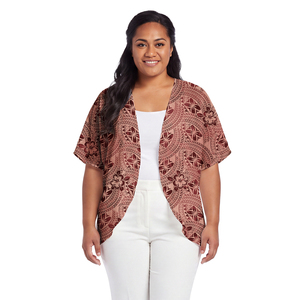 Vêtements pour femmes, <span class=keywords><strong>kimono</strong></span> court polynésien, cardigan décontracté pour femmes, veste à motif tropical personnalisée pour femmes, cardigan samoan, Hawaï - Product Image 4