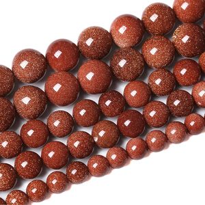 Perles en vrac de pierre naturelle de sable doré pour la confection de bijoux, 4mm, 6mm, 8mm, 10mm, pierres précieuses en gros pour la lithothérapie - Product Image 2