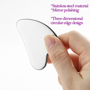 Home Use 304 Medical Stainless Steel Facial Guasha Board Custom Logo Reduces Wrinkles Metal Face Skincare Gua Sha Massage <b>Tool</b> - Product Image 6