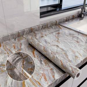 วอลเปเปอร์ลายหินอ่อน กันน้ำ กันความชื้น ติดตั้งง่ายแบบมีกาวในตัว วอลเปเปอร์ตกแต่งผนังสไตล์โมเดิร์น วอลเปเปอร์ตกแต่งบ้านแบบ 3 มิติ - Product Image 3