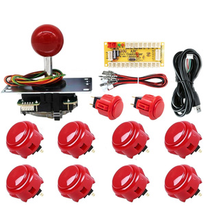 Kit DIY Arcade avec Joystick <span class=keywords><strong>Sanwa</strong></span> 8 Directions, Bouton Poussoir, Contrôleur USB et Carte Zéro Latence pour Machine de Jeu d'Arcade - Product Image 1