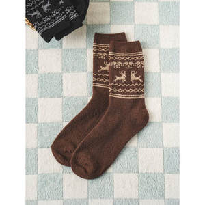 Chaussettes de couchage pour hommes Monfoot Nordic Point Business Daily Sporty Breathable Woven Technique Green White Colors Cuff Bottom Ankle - Product Image 1