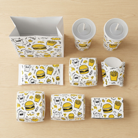 Boîte en papier personnalisée écologique pour emballage alimentaire rapide, idéale pour frites, poulet frit, nuggets et ailes de poulet à emporter