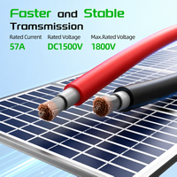 Cable de Extensión Maxsolar para Panel Solar, 50/100 Pies, Negro/Rojo, 10AWG (6mm), XLPE, IP68, 1000V, Cobre Estañado, para Uso en Exteriores y Hogar