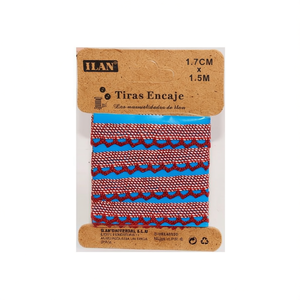 Cinghie in pizzo ILAN 1,7 cm x 1,5 m rosse per decorazioni e lavori artigianali - Product Image 1