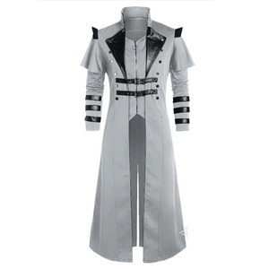 Chaqueta Larga Negra de Cuero Sintético con Estilo Medieval, Steampunk, Pirata, para Disfraz de Halloween, para Hombre Adulto, Estilo Gótico - Product Image 5