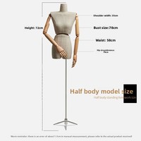 Mannequin demi-corps femme coréenne à épaules plates, taille torsadée, avec clavicule, pour vitrine de magasin de vêtements