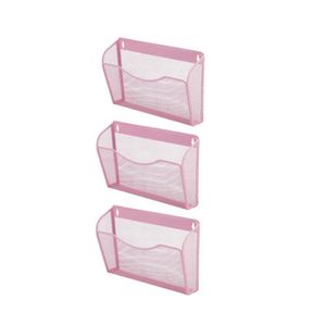 Wall Mounted Detachable 3 Tiers Hanging <b>File</b> Organizer Metal Mesh Magazine Document Holder With Screws - Product Image 5