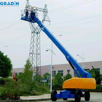 Plate-forme de travail aérienne à bras droit automotrice de 26m nacelle élévatrice télescopique à bras droit