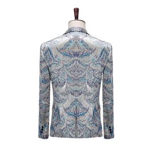 Erkek desen kumaş erkekler takım elbise şık Blazer pantolon tasarım kokteyl doğum günü partisi ceket takım elbise 2 parça rahat balo giymek - Product Image 2