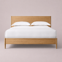 Zeitgenössisches Hochwertiges Langlebiges Queen/King Size Massivholz-Plattformbett Minimalistisches Französisches Design Anpassbare Farbe Schlafzimmer