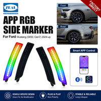 Feux de position latéraux pour Ford Mustang S650 2024 et modèles ultérieurs, avant et arrière, LED RGB contrôlables par application, séquentiels, fumés, 12V, Plug and Play, vente en gros