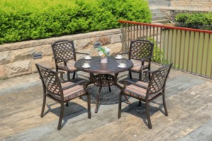 Modern Cast Aluminum Dining Room Set <b>Outdoor</b> Garden Furniture Patio <b>Metal</b> Table ZF6077C Aluminium <b>Chairs</b> and Tables <b>Outdoor</b> Chai - Product Image 2