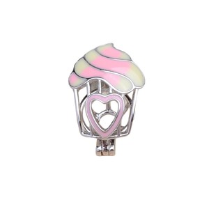 Cage à perles vide Wenchi en argent S925 pour perles de 8-9 mm, support pour pendentif crème glacée, accessoires de bricolage, bijoux en perles, bagues de mode - Product Image 5