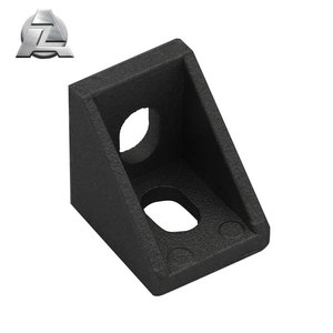 Support d'angle noir 2020, connecteur en L, fixation pour profilé en aluminium <span class=keywords><strong>20x20</strong></span>, rainure en V, accessoires pour imprimantes 3D - Product Image 1