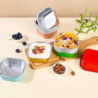 Barquette carrée jetable en aluminium de 100 ml, résistante au four, pour mini-gâteaux, idéale pour la pâtisserie maison, écologique et de qualité alimentaire