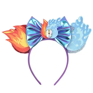 새로운 디자인 마우스 귀 머리띠 만화 물 불 인기있는 캐릭터 헤어밴드 어린이 성인 파티 코스프레