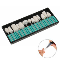Lot de 12 embouts de polissage en feutre de laine multi-formes pour ongles en acrylique et vernis gel NAD041