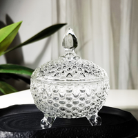 Bocaux en verre ronds pour cosmétiques avec couvercle en verre/bambou, bocaux à épices, pots à collation, emballages cadeaux, pots en verre pour confiture et bonbons