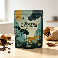 Sachet Doypack Personnalisé Imprimé pour Emballage de Café, en Plastique Mat avec Valve, pour 500g de Grains de Café Torréfiés