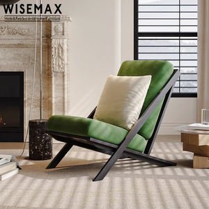 WISEMAX Modern oturma odası püsküllü vurgu sandalye silbles kumaş terlik kol sandalye oturma odası rahat kadife uzanmış şezlong - Product Image 4