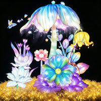 Lanternes florales artisanales personnalisées, patrimoine culturel immatériel chinois, lanternes LED, adaptées aux parcs à thème, lanternes nocturnes