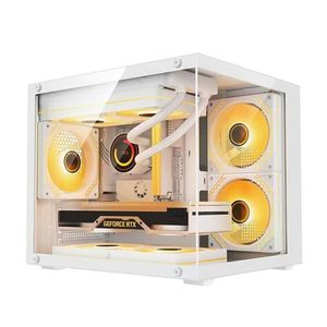 Chất lượng cao Hợp kim nhôm M-ATX/ITX tương thích PC chơi Game trường hợp hiện đại Thiết kế trong suốt đầy đủ rõ ràng Tempered Glass Side Bảng điều chỉnh - Product Image 1