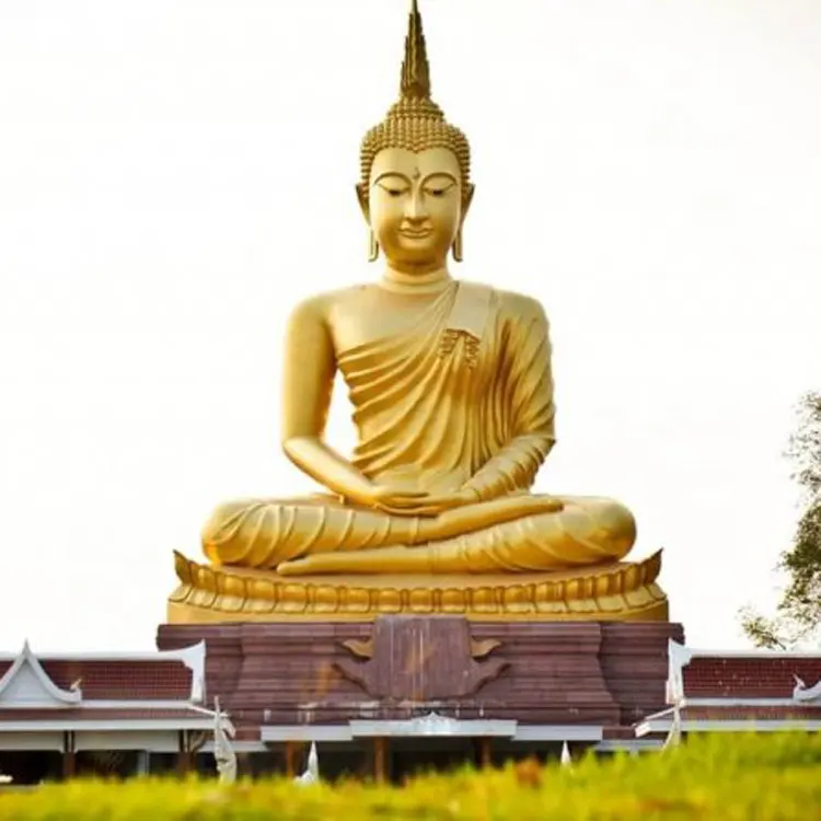 Estatua de Buda tailandés de fibra de vidrio de alta calidad, suministros budistas