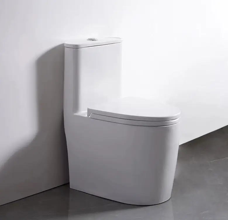 Güçlü kızarma banyo seramik tuvalet çift gömme uzatılmış çerçevesiz tek parça tuvalet kase