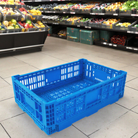 Caisses pliantes en plastique empilables et pliables Panier alimentaire pliable pour le stockage des légumes et des fruits Style maille