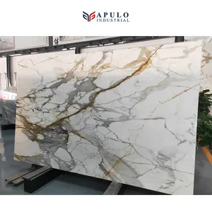 저렴한 가격 calcatta 골드 borghini 대리석 Bianco Carrara 흰색 대리석 바닥 타일 3x6 18x18 calacata 골드 대리석 슬라브
