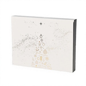 Caja de Regalo Personalizada para Calendario de Adviento de 12 Días con Inserto de Plástico, Empaque Rígido de Cartón Marfil, Forma Rectangular, Impresión en Lámina Dorada - Product Image 3