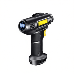 Pompe à air numérique sans fil 12V, monocylindre, portable, pour voitures et vélos, avec écran noir - Product Image 1